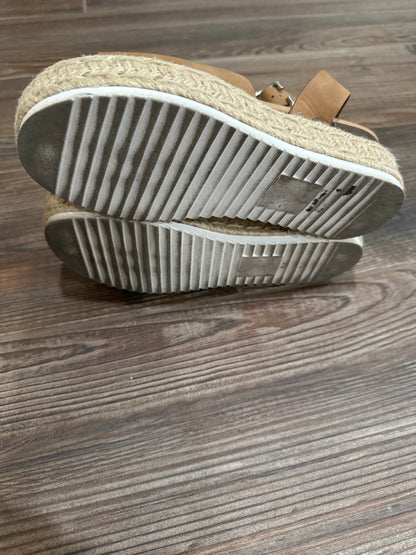 Women’s Size 6.5 Soda Brown Platform Espadrilles Wedge Shoes - Good Used Condition