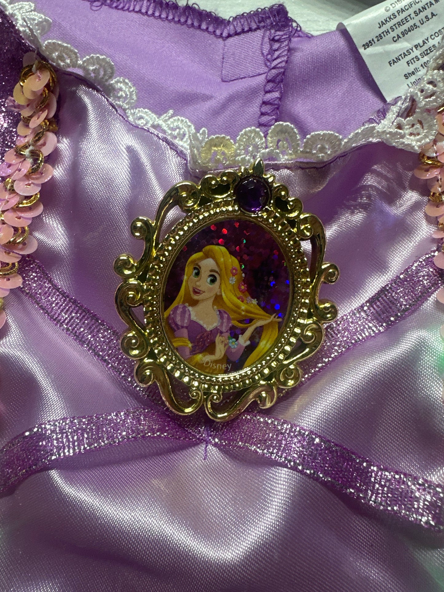 Tangled Disney Princess Rapunzel Costume Girls Size 4-6x Dress Up Dress GUC