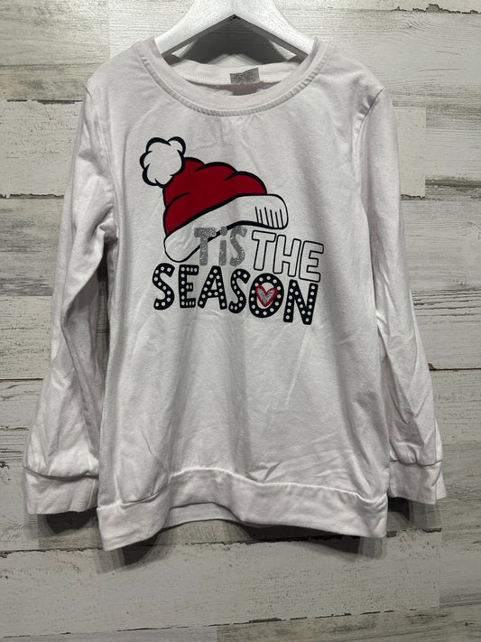 Girls Size 8 Tis The Season Holiday Shirt - Good Used Condition