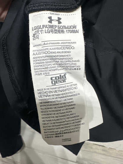 Women's Size Large Under Armour Run Fitted COLDGEAR Black Hoodie with Face Mask - Very Good Used Condition