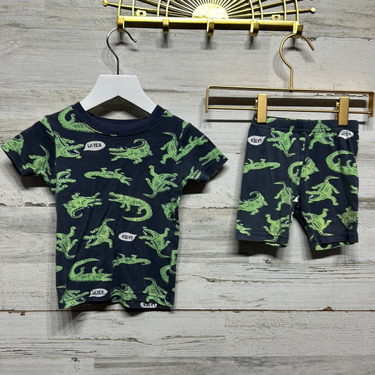 Boys Size 24m Carter’s Alligator PJ Set - Good Used Condition