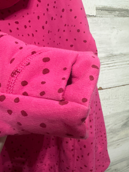 Girls Size 12 (Large) Athleta Girl Pink Spotted Oversized Hoodie (With Thumbholes)  - Very Good Used Condition