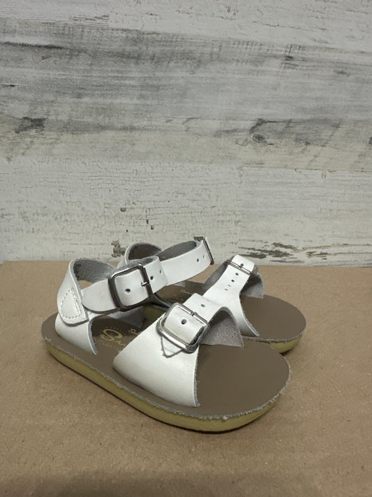 Size 4 Toddler Sun San White Surfer Sandals - Very Good Used Condition