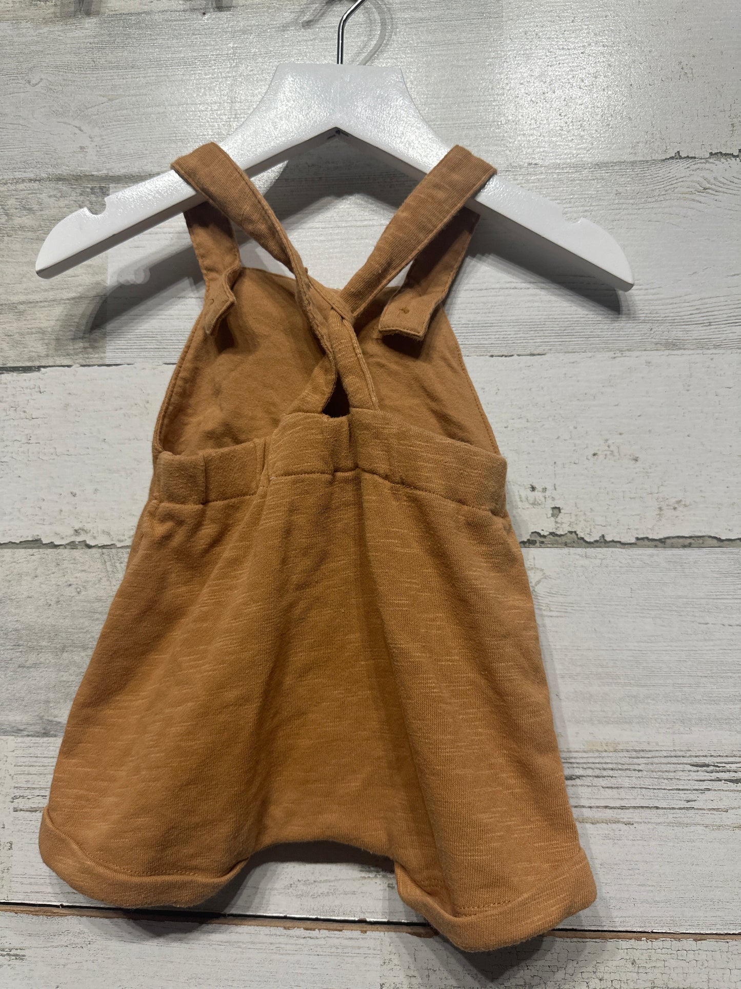 Boys Preowned Size Newborn H&M Soft Tan Shorts Overalls - Good Used Condition