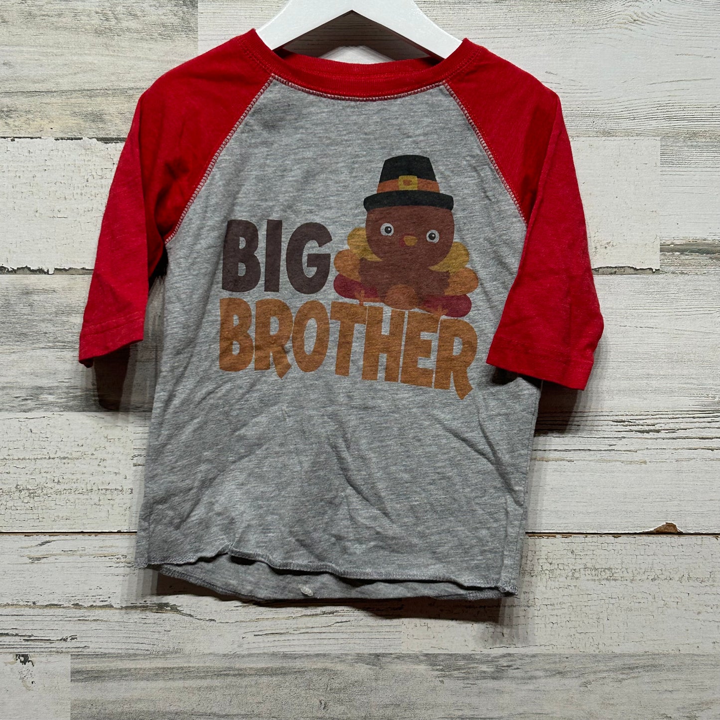 Boys Size 3 Rabbit Skins Big Brother Thanksgiving Turkey Shirt - Good Used Condition