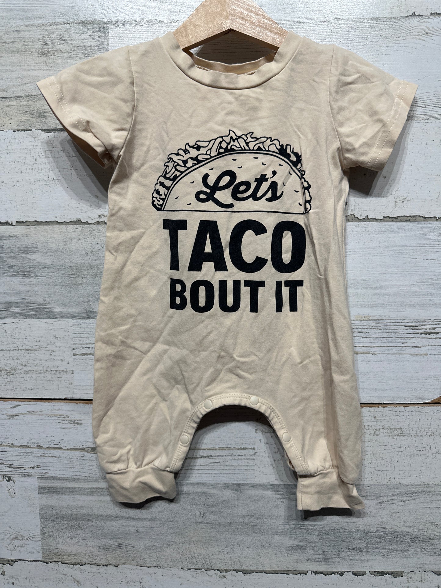 Boys Preowned Size 9-12m Let’s Taco Bout It Romper - Very Good Used Condition