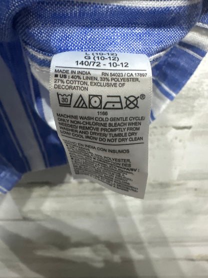 Boys Size 10/12 Large Old Navy X Disney Mickey Linen Blend Button Up Shirt - Very Good Used Condition