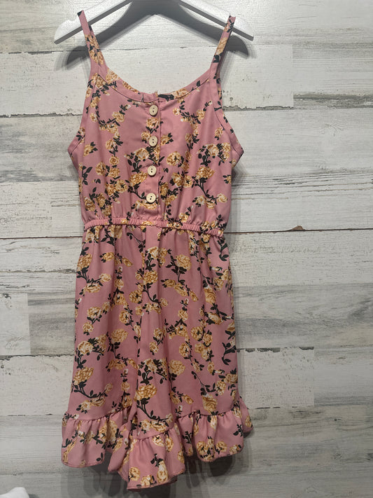 Girls Size 8/9 Floral Romper - Very Good Used Condition