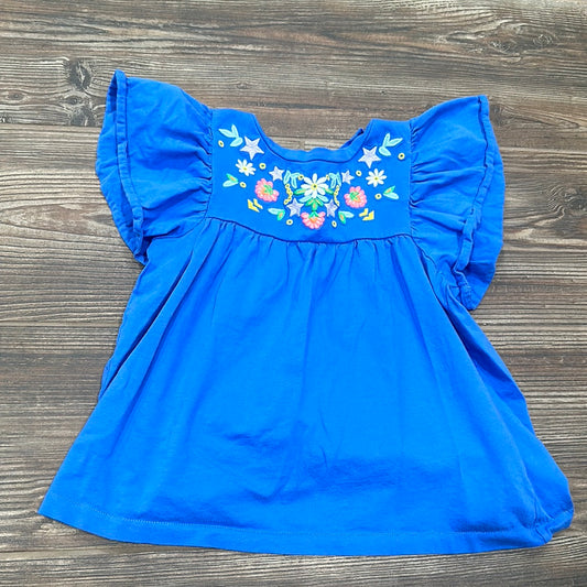 Girls Size 8 Crewcuts Blue Embroidered Shirt  - Good Used Condition