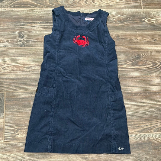 Girls Size 8 Vineyard Vines by Shep & Ian Navy Cord Crab Dress - Good Used Condition