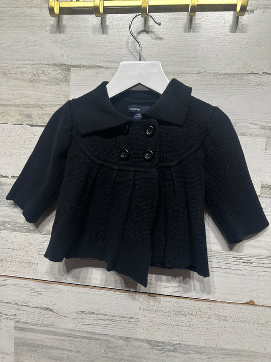 Girls Preowned Size 6-12m Baby Gap Black Sweater Cardigan - Good Used Condition