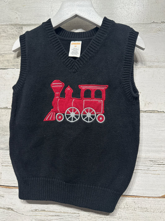 Boys Preowned Size 2t Gymboree Train Appliqué Sweater Vest - Very Good Used Condition