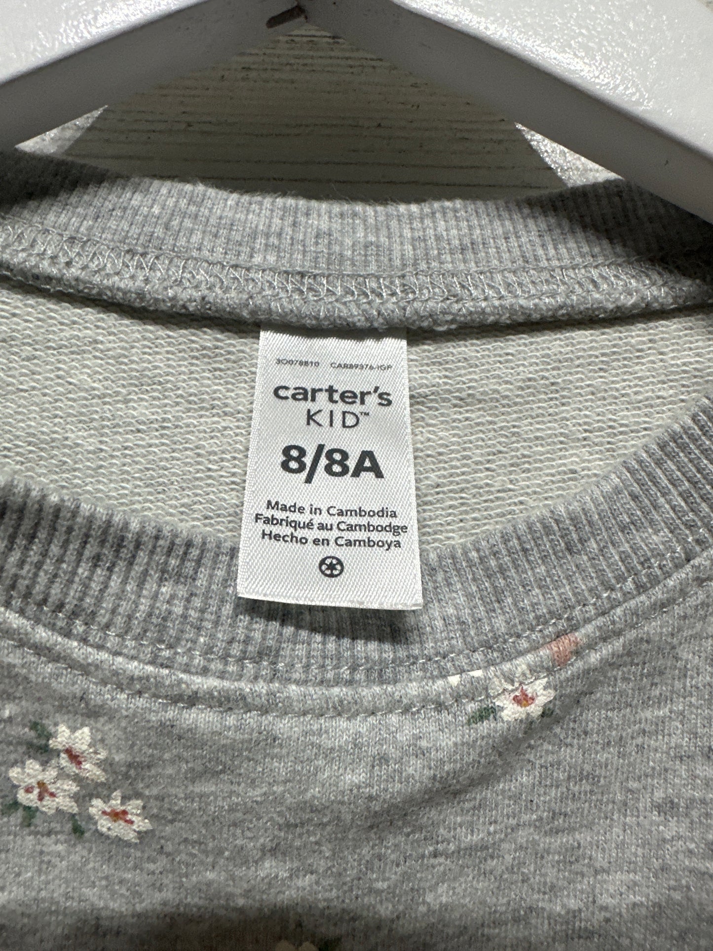 Floral Sweatshirt - Carter's - Girls Size 8 - Very Good Used Condition