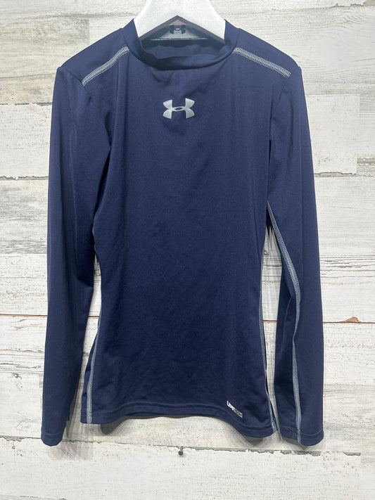 Boys Size XS (7)Under Armour Navy Fitted Heatgear UPF 50 Shirt - Very Good Used Condition