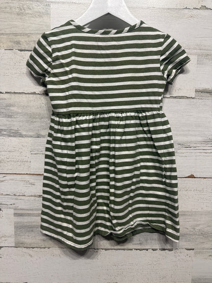 Girls Size 5t Old Navy Green Striped Dress - Very Good Used Condition