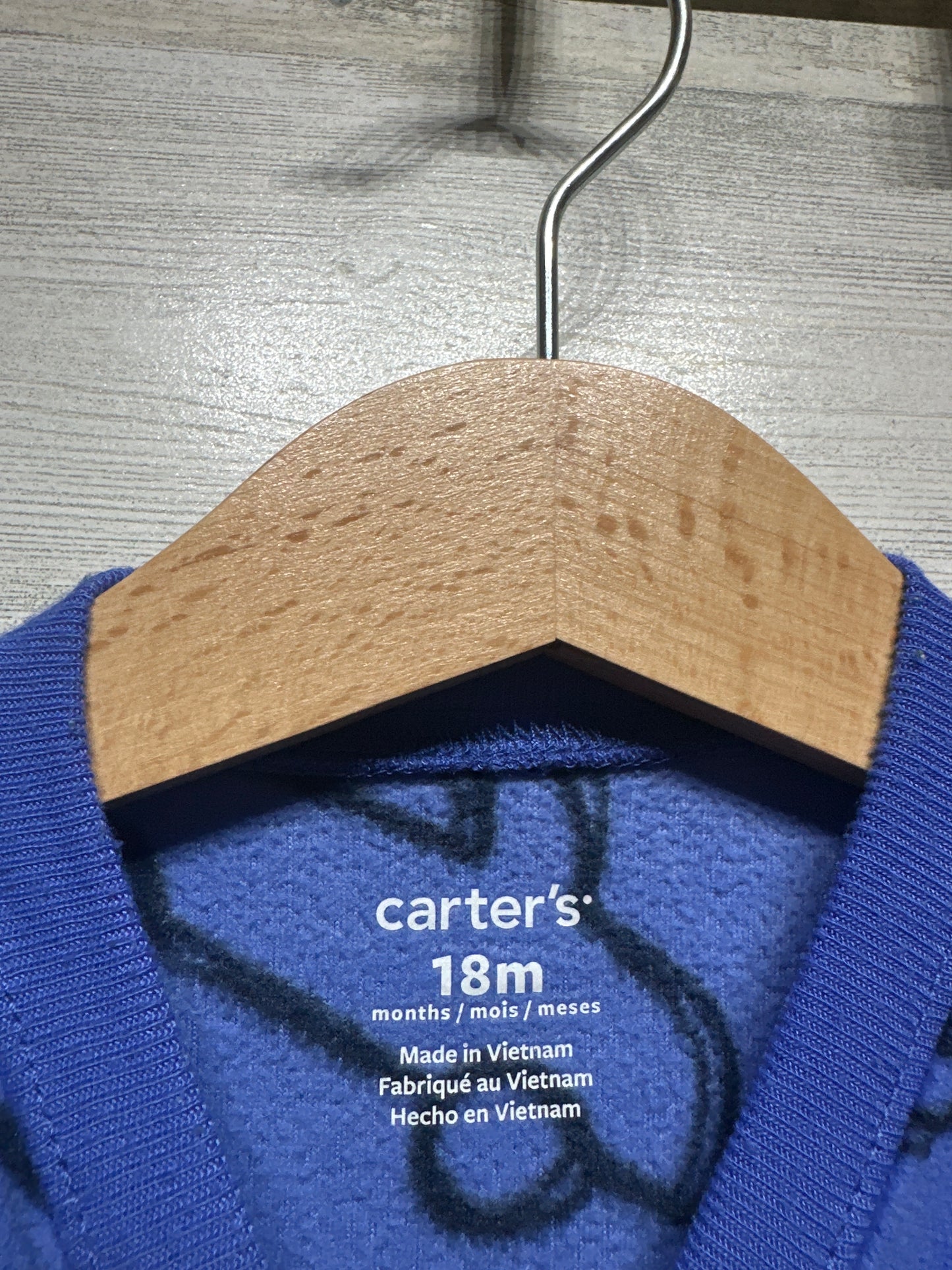 Boys Size 18m Carter’s Fleece Footed Sleeper - Good Used Condition