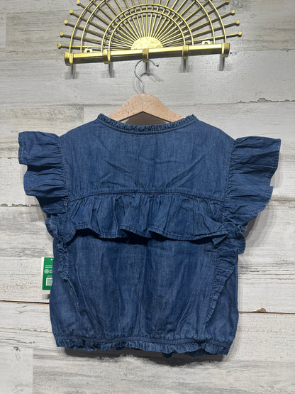 Girls Size 14-16 (XXL) Gap x LoveShackFancy Denim Ruffle Shirt - New With Tags