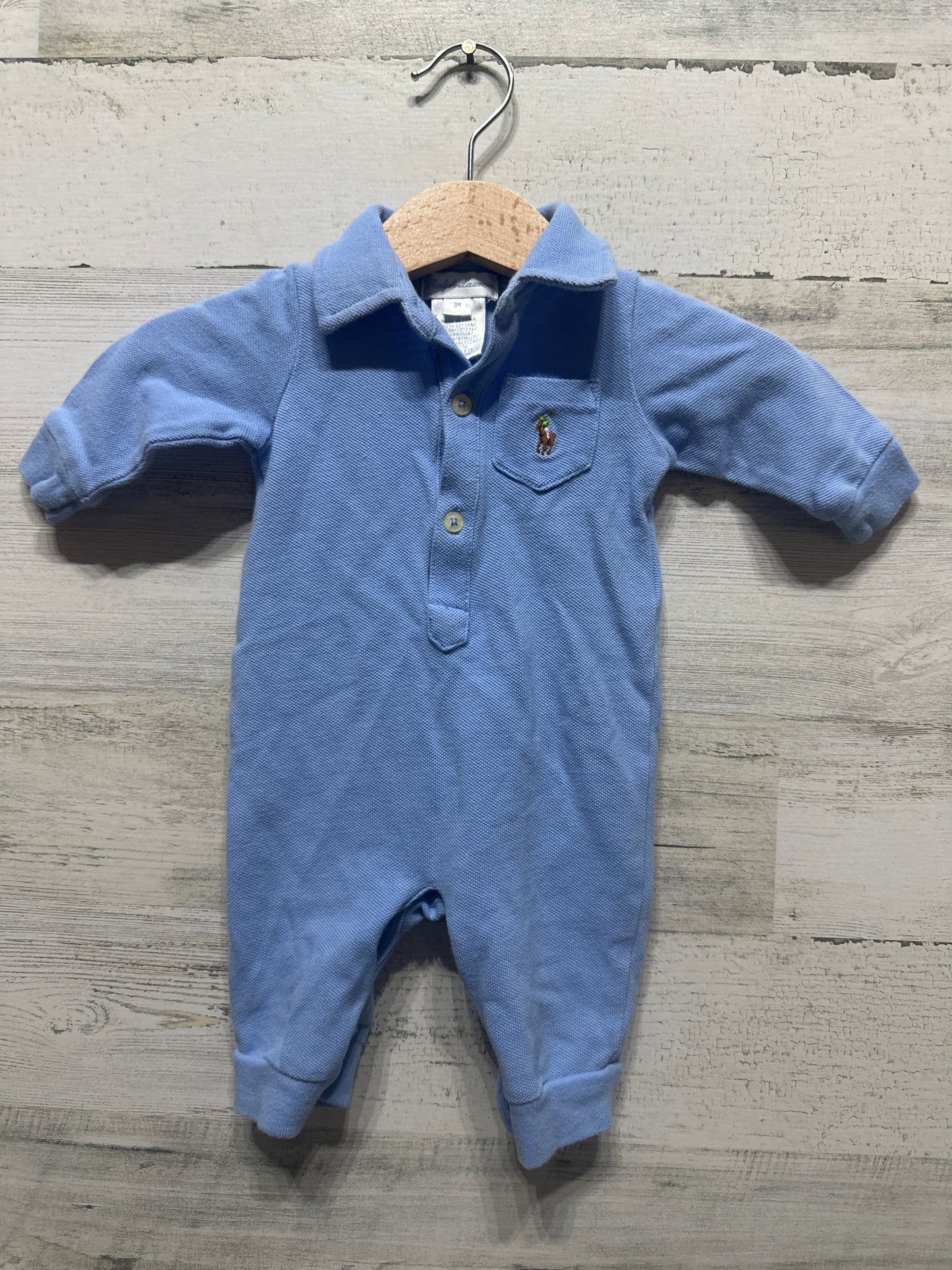 Boys Size 3m Ralph Lauren Polo Romper - Very Good Used Condition