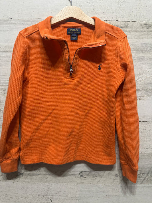 Boys Size 6 Polo Ralph Lauren Orange Quarter Zip Shirt - Good Used Condition