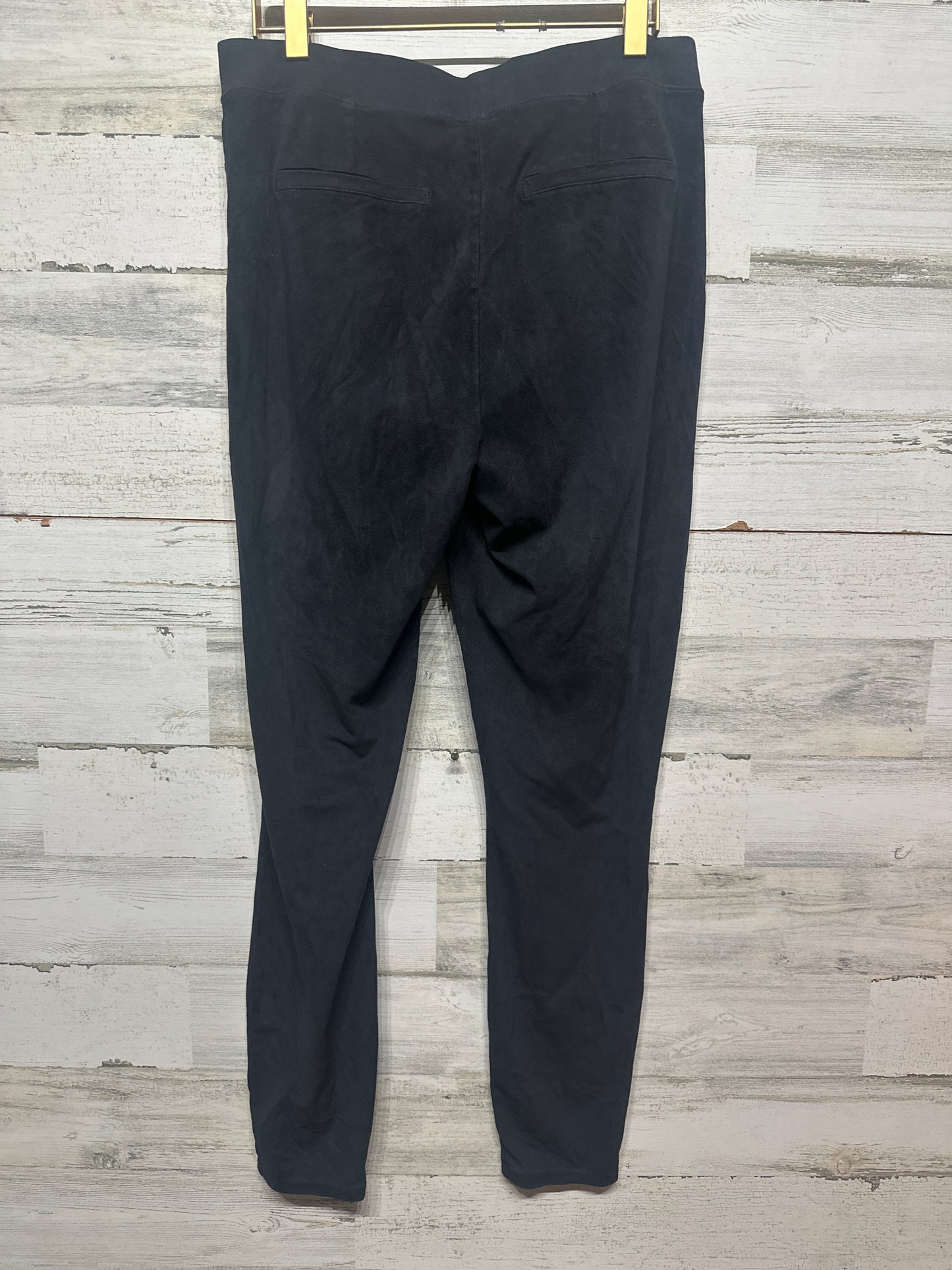 Women's Size Large Spanx Shaping Leggings - Black Faux Suede - Very Good Used Condition