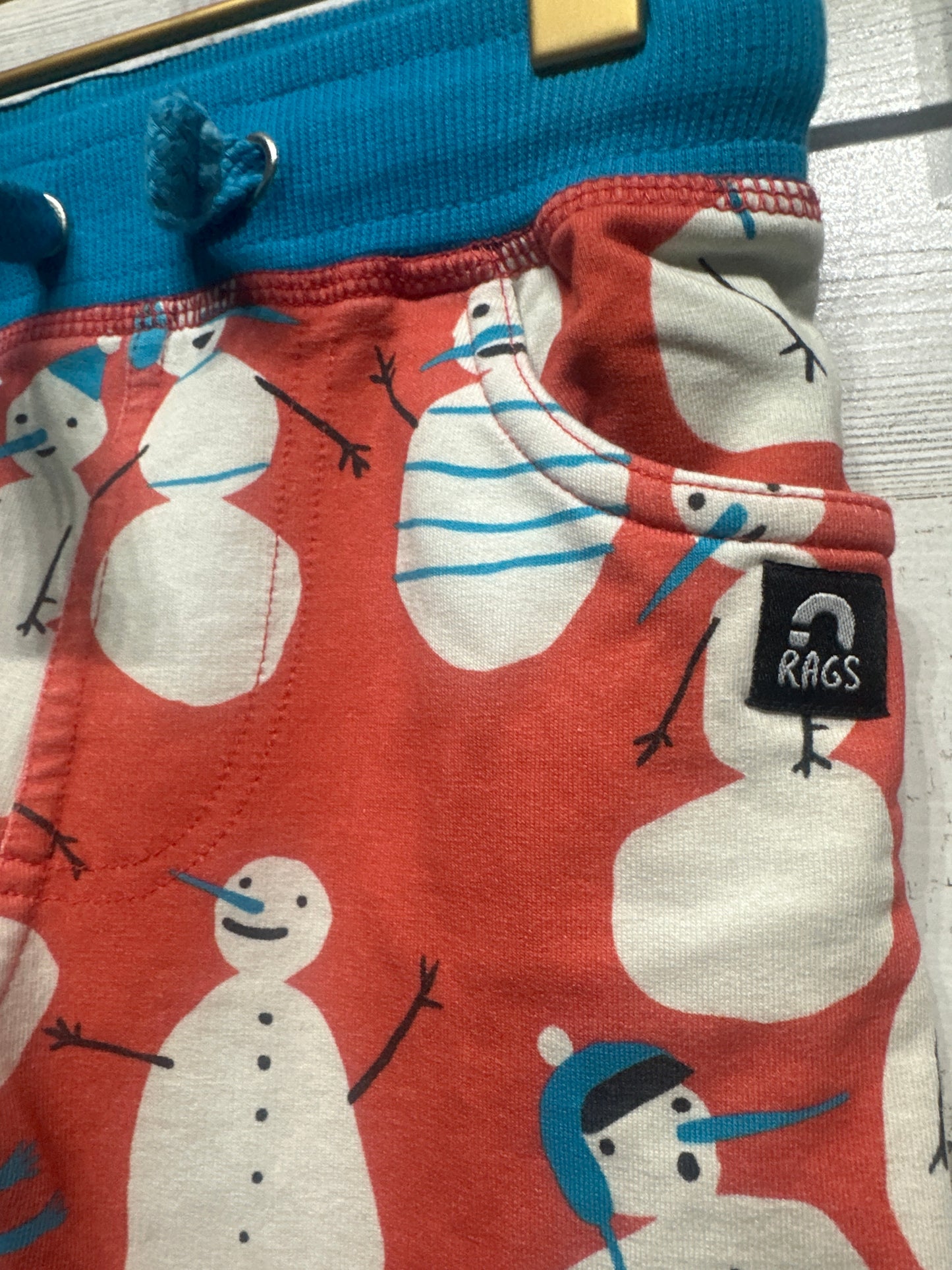 Size 3/4 Rags Snowman Joggers - Very Good Used Condition