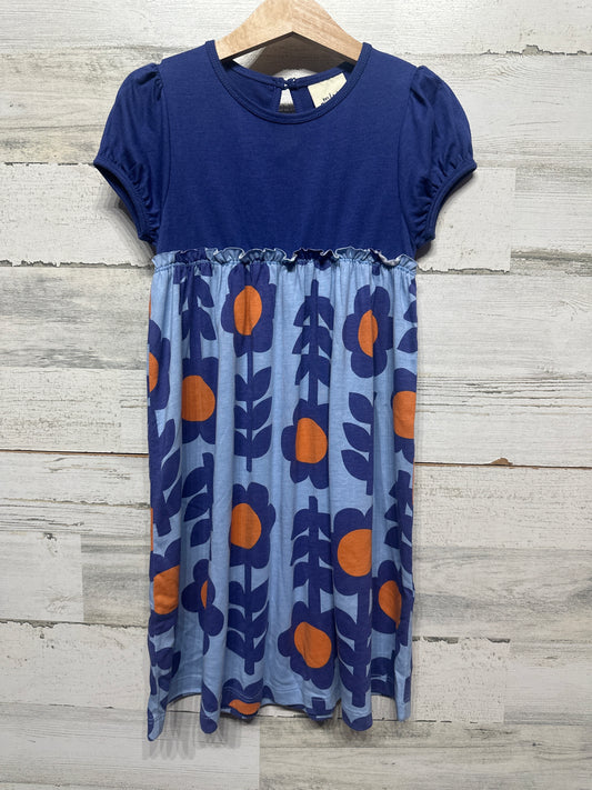 Mini Boden Blue Floral Dress Girls 5-6 Years VGUC