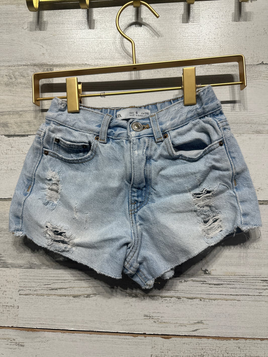 Girls Size 6 (116cm) Zara Distressed Denim Shorts - Good Used Condition