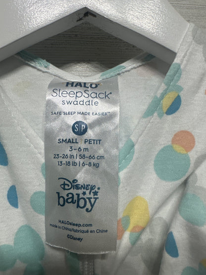 Size 3-6m Small Halo Disney Baby Mickey Mouse SleepSack Swaddle - Very Good Used Condition