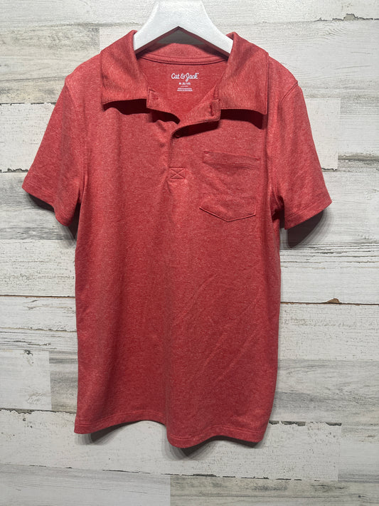 Boys Size 8-10 Medium Cat and Jack Drifit Red Polo Shirt -  Very Good Used Condition