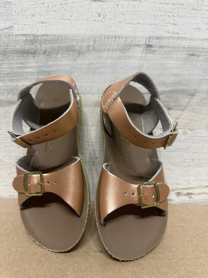 Girls Size 9 Toddler Sun San Rose Gold Surfer Sandals - Very Good Used Condition