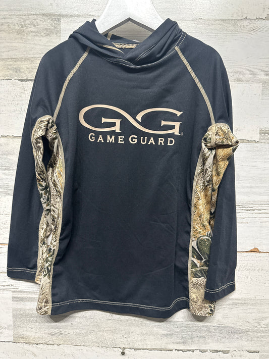Boys Size Youth Small Game Guard Performance Black and Camo Hoodie - Very Good Used Condition