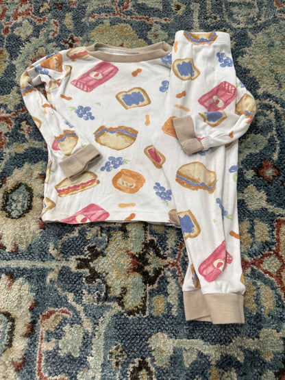 Burt’s Bees Size 24m Organic Cotton PBJ Pajama Set GUC
