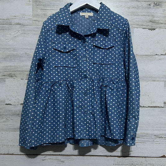 Girls Size Medium Chelsea and Violet polka dot shirt  - good used condition