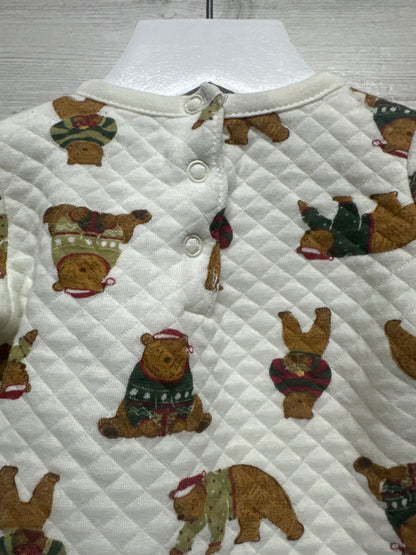 Size 0-3m Chick Pea Quilted Holiday Bear Two Piece Set - Very Good Used Condition