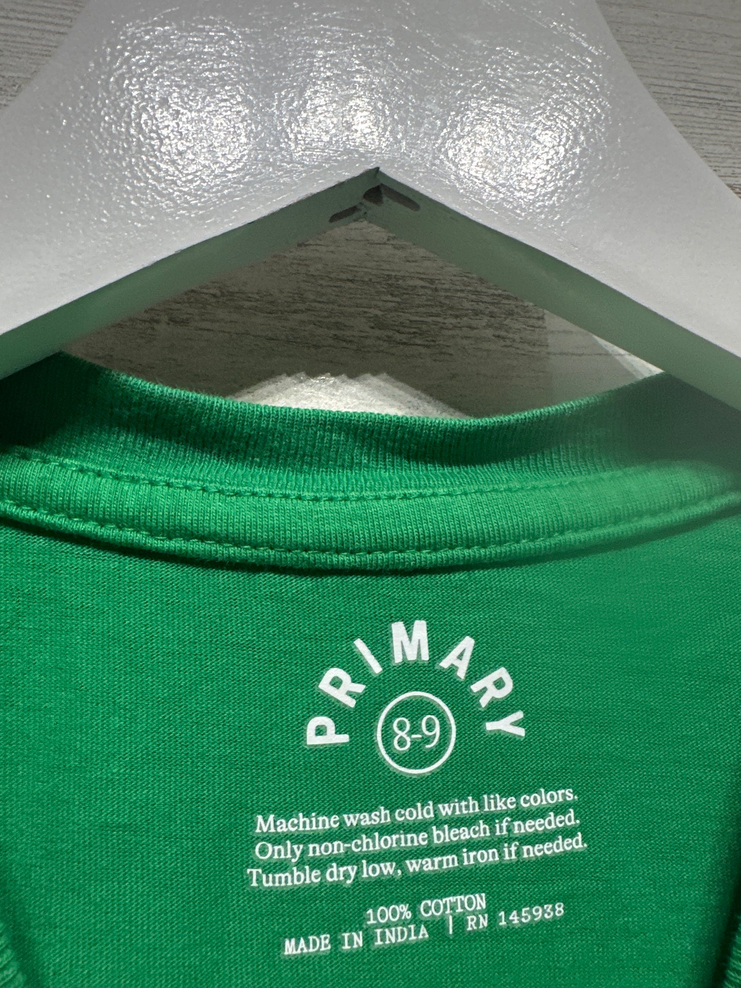 Primary Brand Long Sleeve Green Shirt - Boys Size 8-9 - Very Good Used Condition