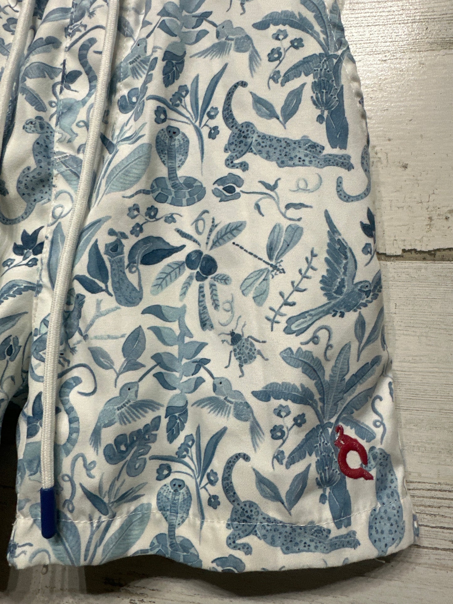 Boys Size 6 Blue Quail UPF 50 Jungle Swim Trunks - Very Good Used Condition