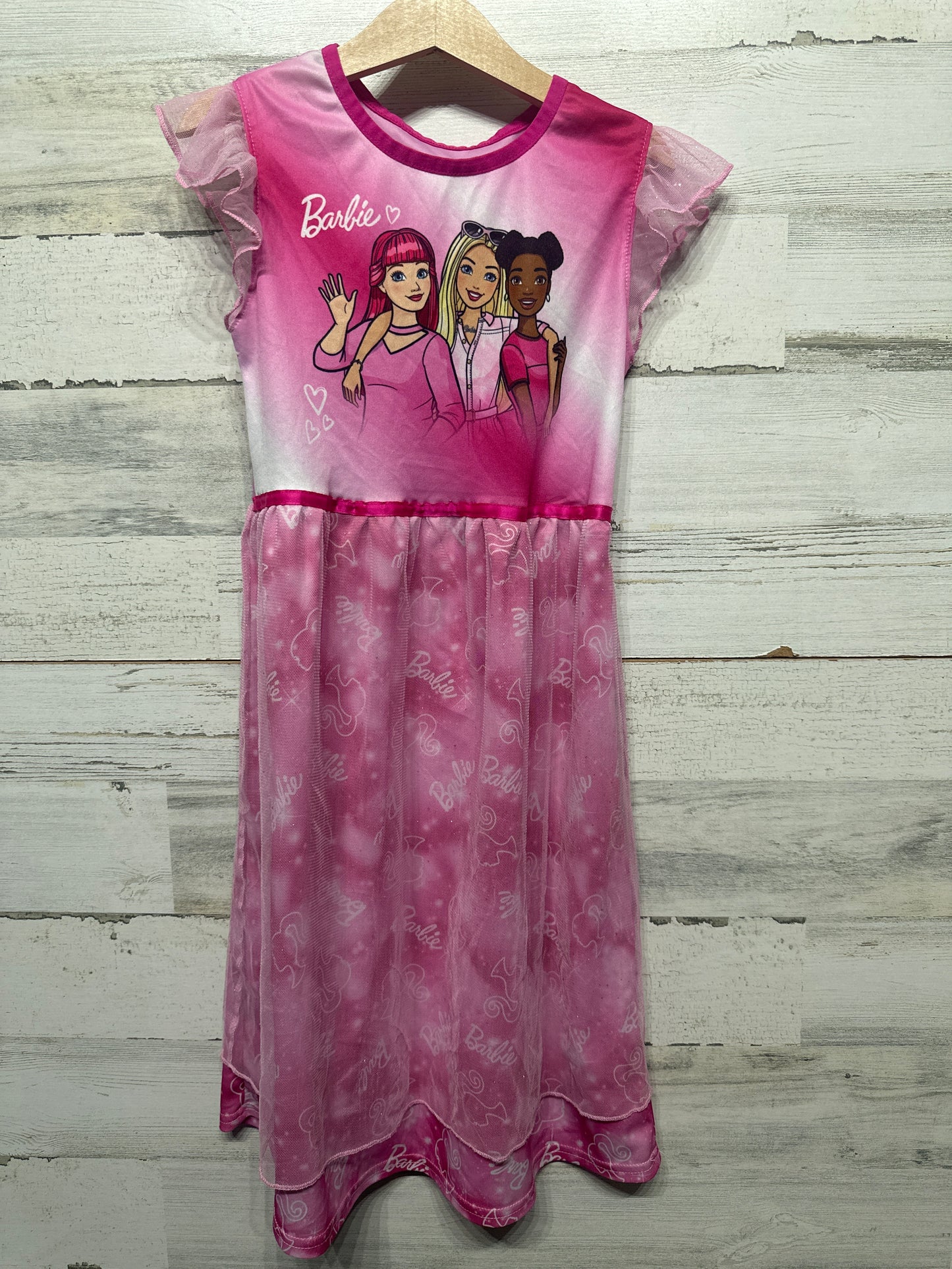 Girls Size 7/8 Barbie Nightgown - Very Good Used Condition