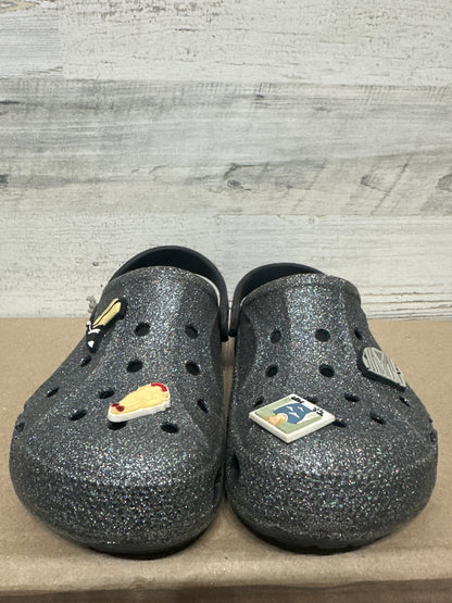 Girls Size J3 (Youth 3) Crocs Glitter Clogs - Very Good Used Condition