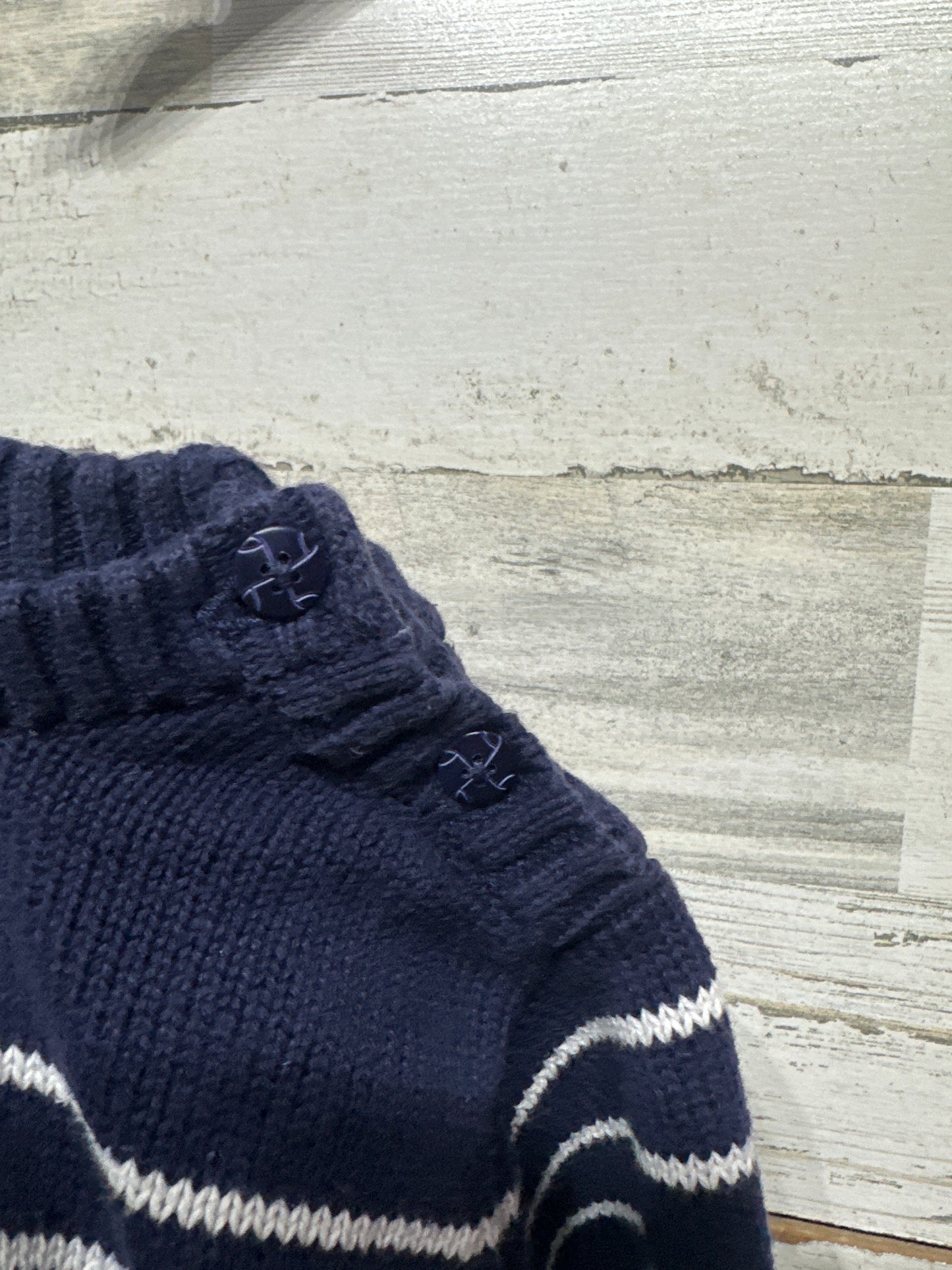 Gymboree Cotton Navy Striped Sweater Boys Size 12-18m - Very Good Used Condition