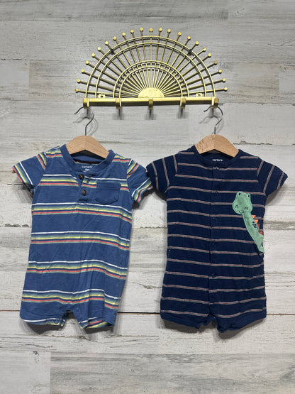 Boys Preowned Size 9m Carter’s Romper Lot (2 Pieces) - Good Used Condition