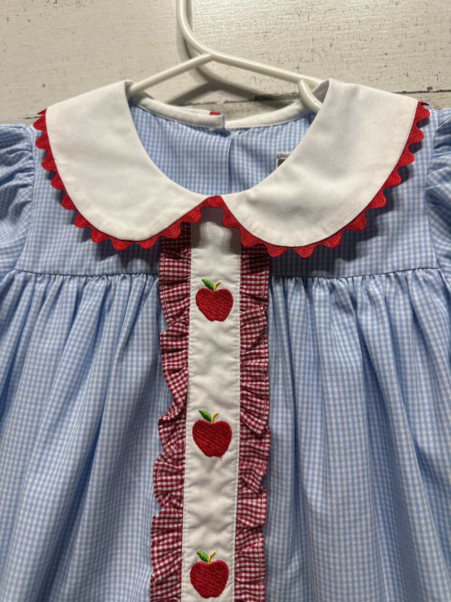 Girls Size 3t Banana Split Embroidered Apples Dress - Very Good Used Condition
