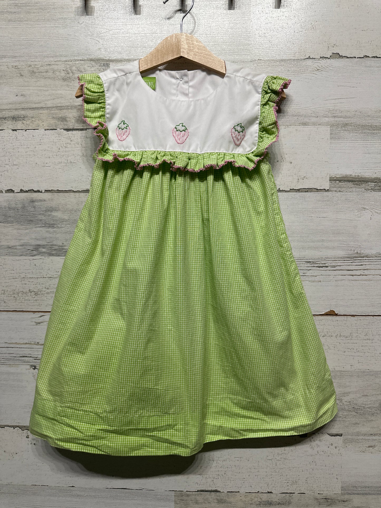 Girls Size 4t Classic Whimsy Embroidered Strawberry Dress - Good Used Condition