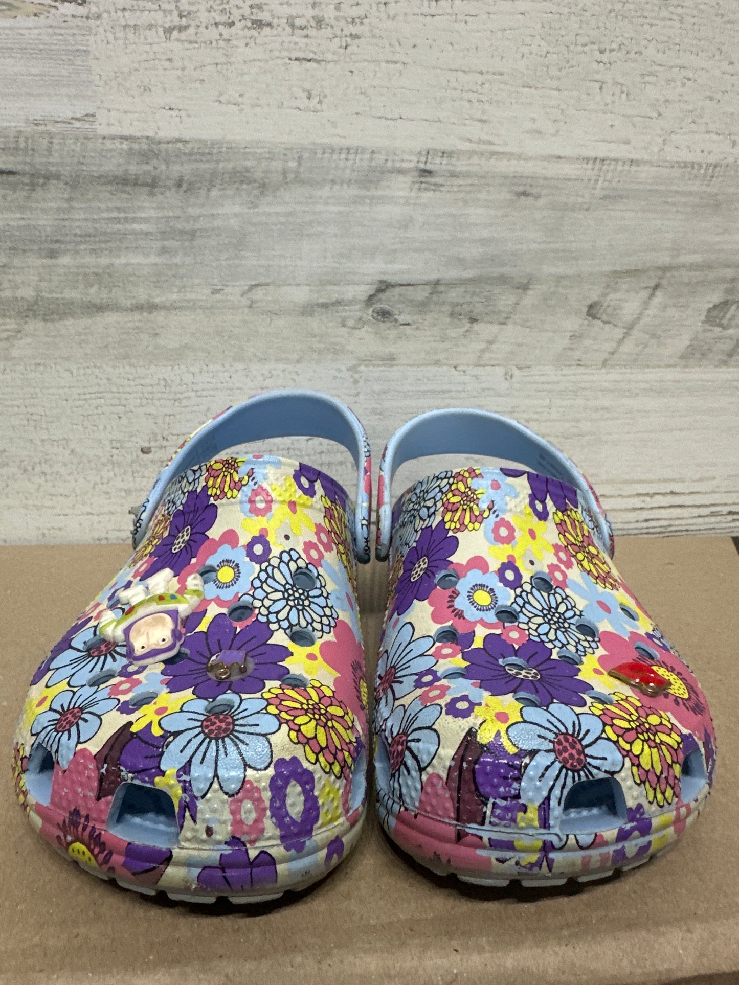 Girls Size J3 (Youth 3) Crocs Floral Clogs - Very Good Used Condition