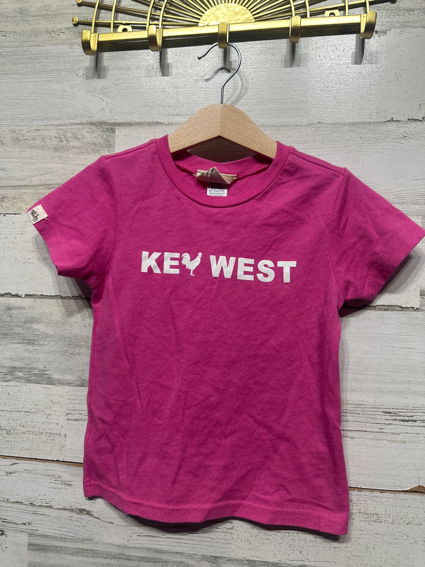 Girls Preowned Size 3t Red Bike Brand Key West Pink T-Shirt - Good Used Condition