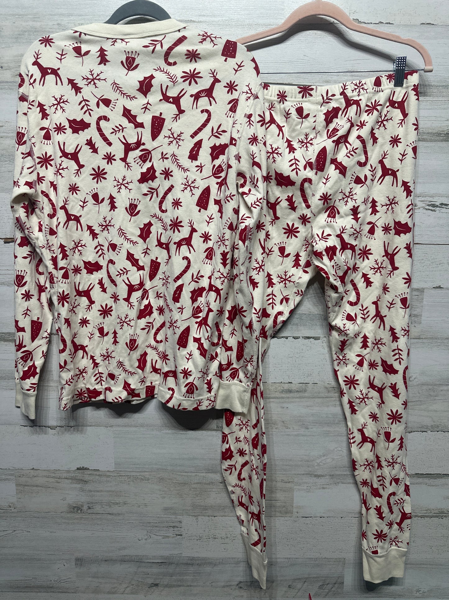 Hanna Andersson Organic Cotton Holiday Pajama Set Adult Size Large VGUC