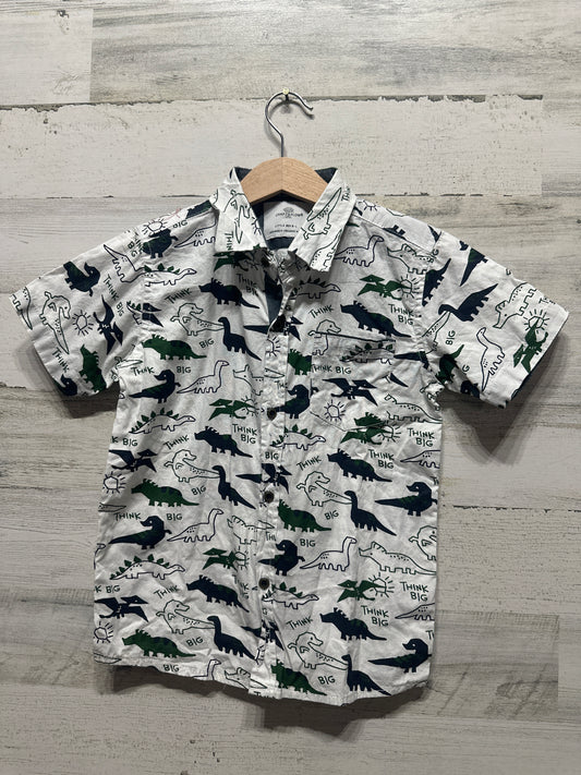 Boys Size 6 Craft & Flow Dino Button Up Shirt - Very Good Used Condition