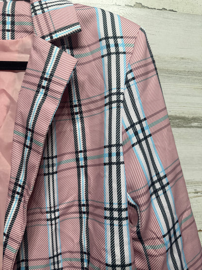 Women’s Large Pink Plaid Blazer - Very Good Used Condition