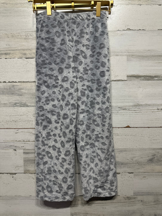 Girls Size 7-8 Wonder Nation Fleece Grey Leopard Pajama Pants - Good Used Condition