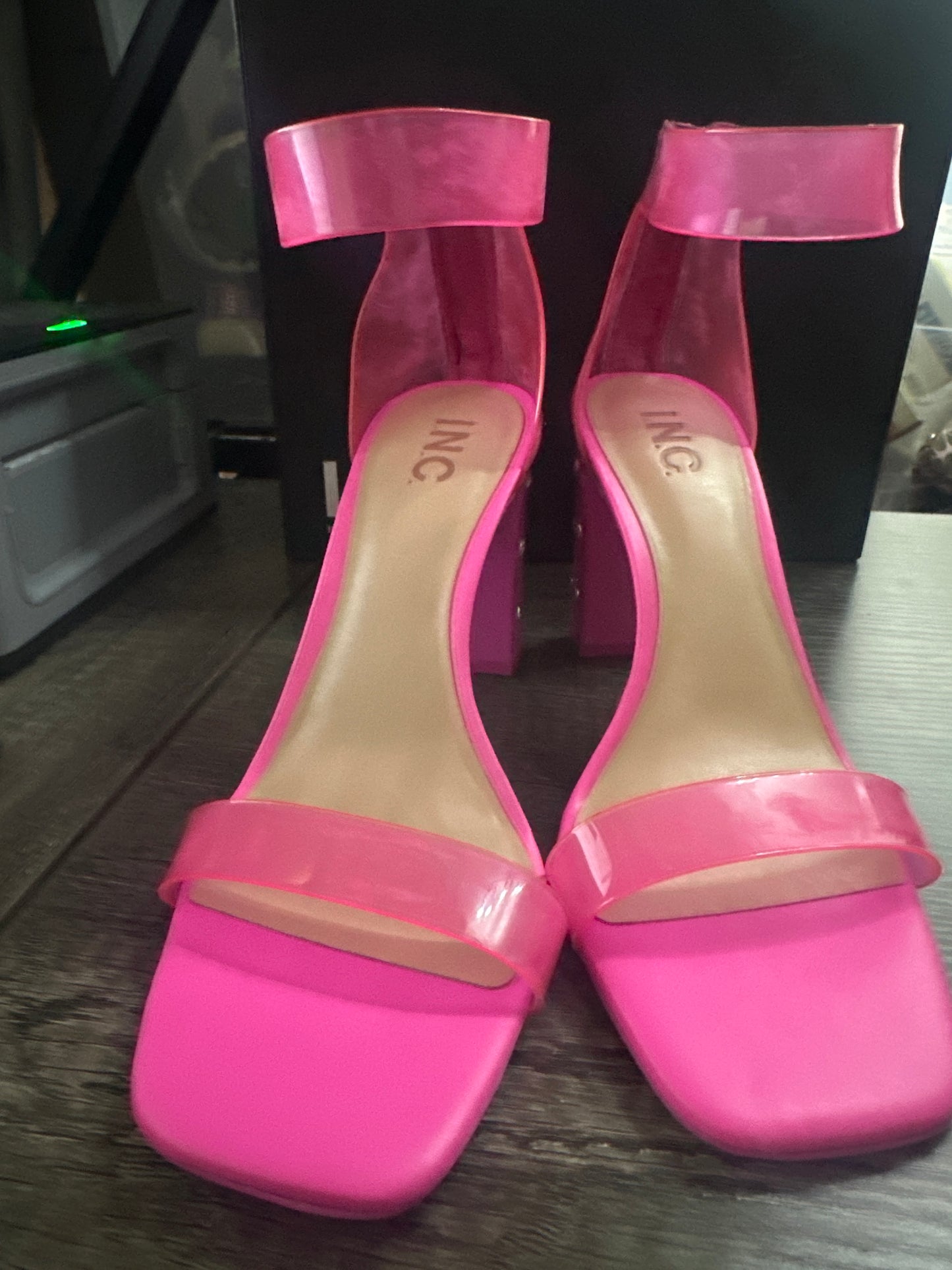 Women’s Size 9 INC Pink Hot Pink Studded Makenna 5 Heels - Good Used Condition