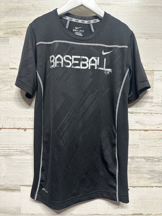 Nike Baseball Black Drifit Shirt - Boys Size Youth Medium - Very Good Used Condition